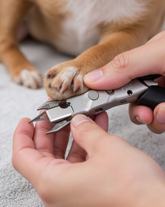 firmly grasp dog s paw