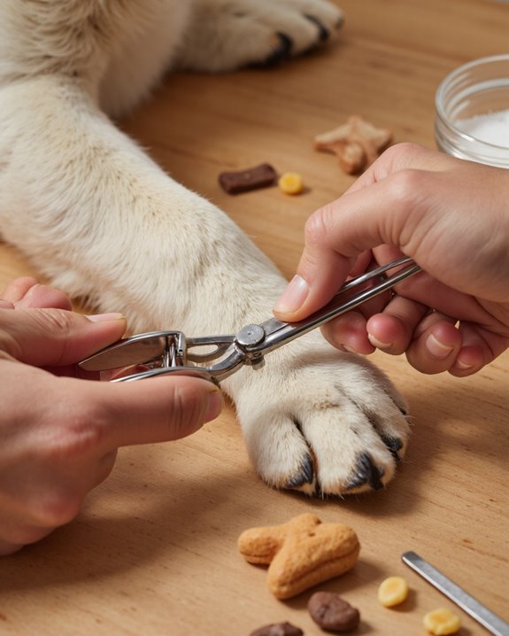 five steps dog nail clipping