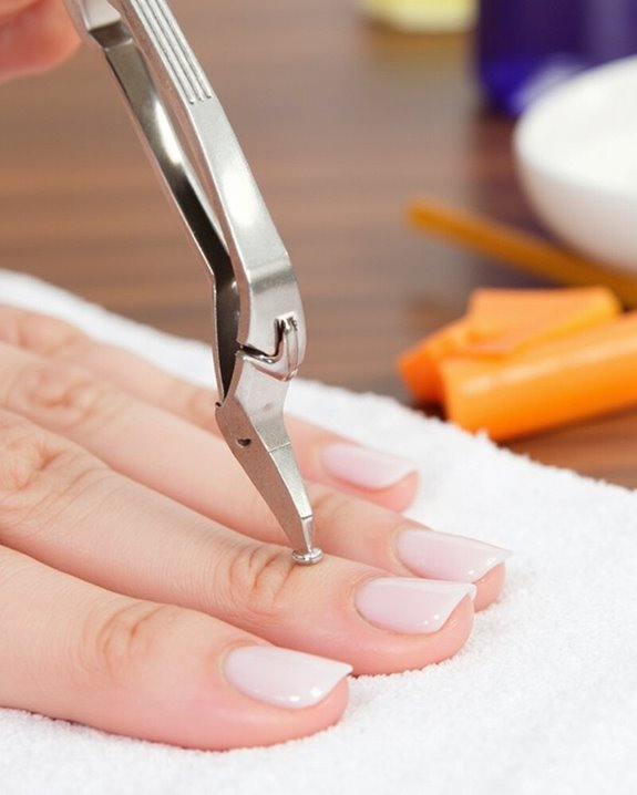 gently push back cuticles