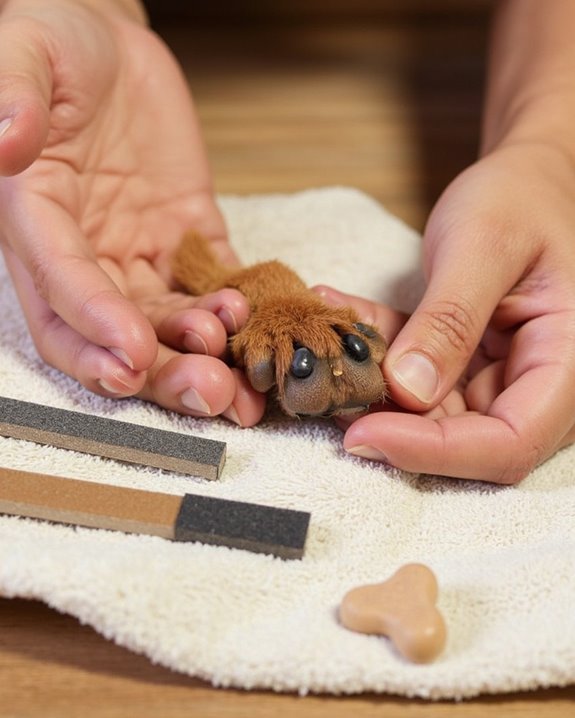 gradually introduce paw handling