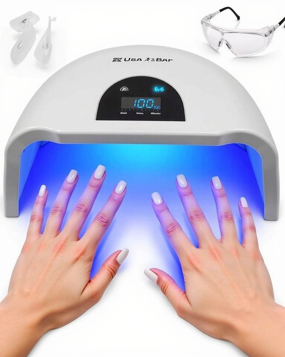 nails upward fingers apart