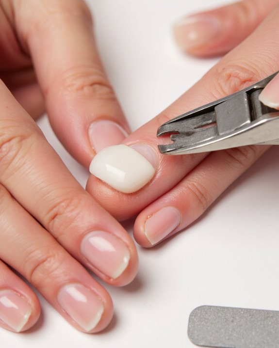 trim nails at angle